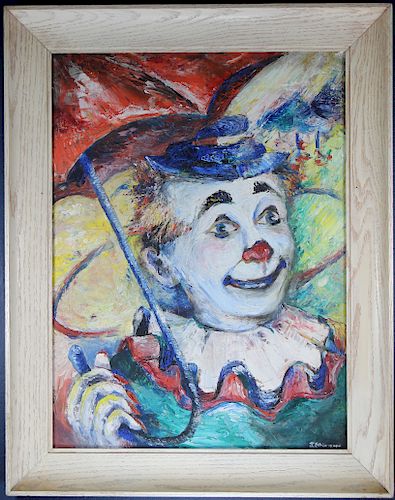 Signed, Vintage Portrait of a Clown