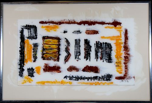 Delis, Signed 20th C. Abstract Mixed Media