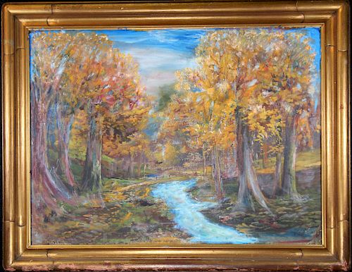 American School, 20th C. Autumnal River Landscape
