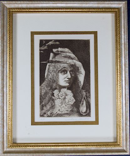 Portrait of a Woman Etching, Signed A/P