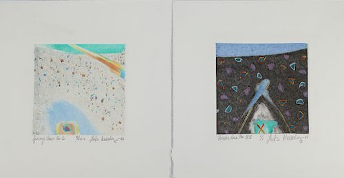 (2) Wasserberger, Abstract Lithographs, Signed