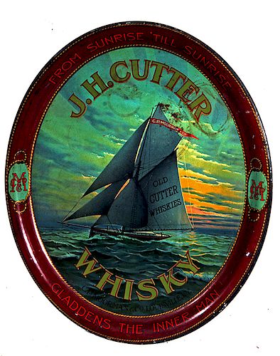 J H Cutter Whiskey Serving Tray