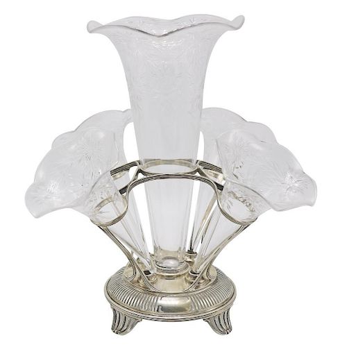 Sterling Silver Glass Epergne