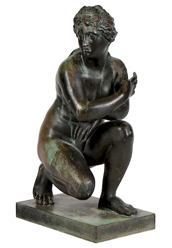 Philias J. M. Lassaux 'Venus Accroupie' Bronze