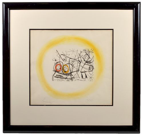 Joan Miro 'Pr_paratifs d'oiseaux II' Lithograph