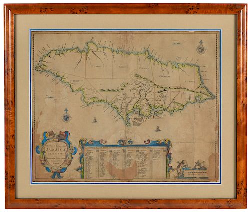Antique Map of Jamaica by Johannem Ogiluium