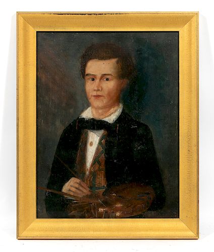 American Primitive Self-Portrait, Dated 1856