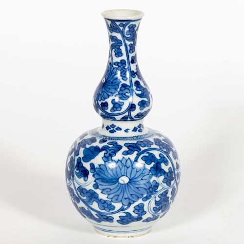 Chinese Blue & White Double Gourd Vase, Kangxi