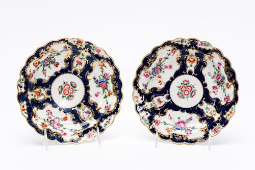 Pair, 18th C. Chinese Export Scalloped Plates