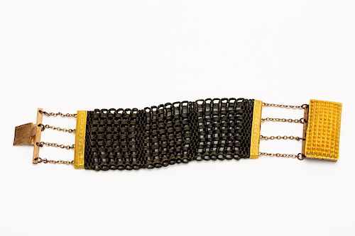 Victorian Gold & Braided Hair Bracelet