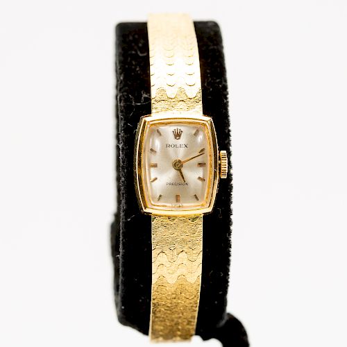 18K Yellow Gold Rolex Precision Ladies Wrist Watch