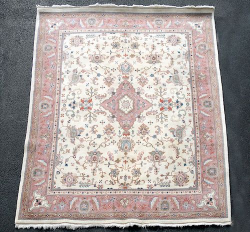 Hand Woven Tabriz Rug or Carpet, 8’ 10” x 9’ 1”