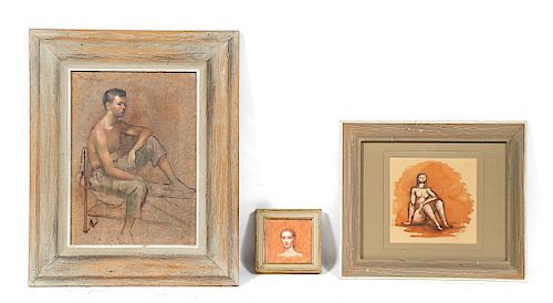 Three Framed Bruce Hafley Figural Paintings