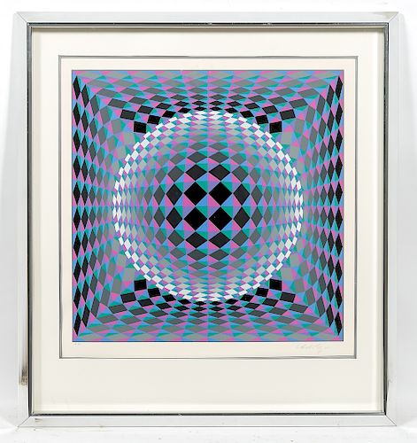 Victor Vasarely, Geometric Circle Signed Serigraph