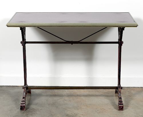 French Art Deco Purple Enamel Console Table