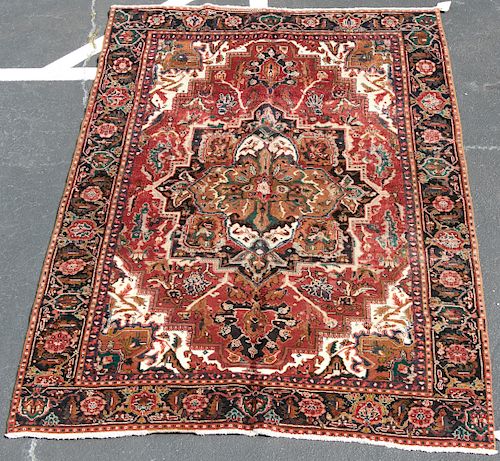 Hand Woven Ahar Rug or Carpet, 6' 4" x 9' 6"