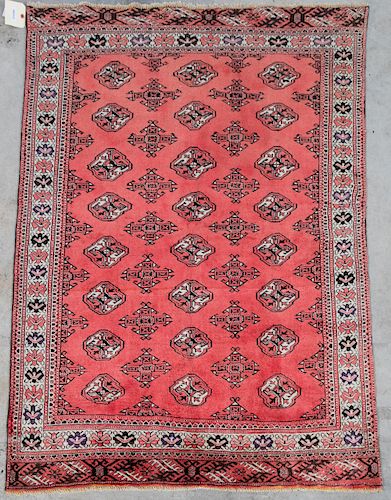 Hand Woven Turkmen Rug or Carpet, 4' 5" x 6' 6"