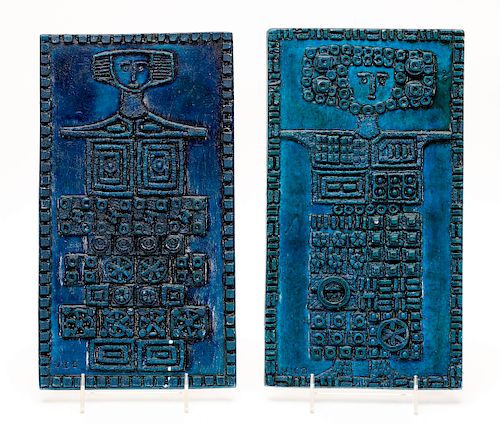 Pair, MCM Figural Wall Plaques or Tiles