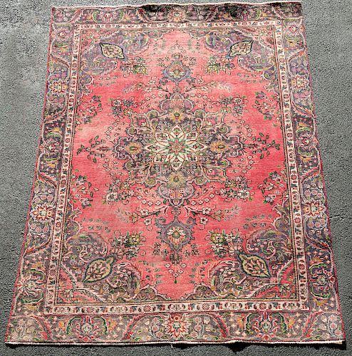 Hand Woven Tabriz Rug or Carpet, 8' 11" x 6'