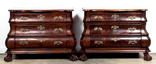 Pair, Dutch Bombe Side Tables/Commodes