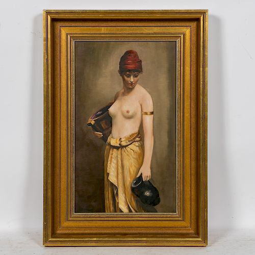 After Max Nonnenbruch, O/C of Female w/ Turban