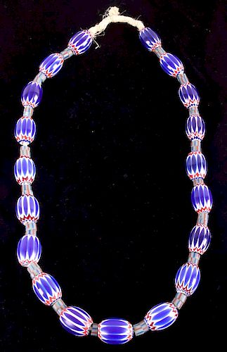 Antique Venetian Chevron Trade Bead Necklace