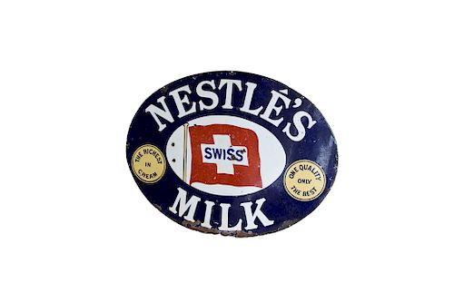 Vintage English Nestle's Enamel Advertising Sign
