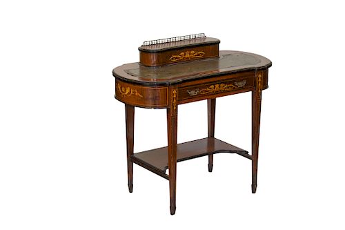 Antique English Inlaid Victorian Desk