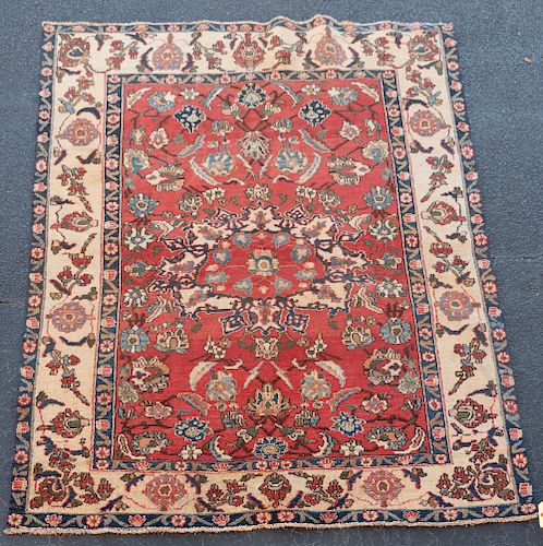 Hand Woven Oushak Rug or Carpet, 4' 9" x 6' 5"