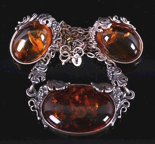 Art Nouveau Amber Earring & Necklace Collection