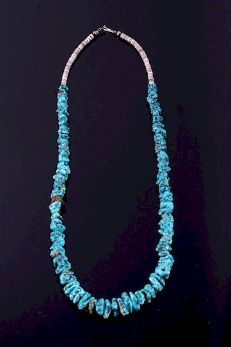 Navajo Morenci Turquoise Nugget Necklace