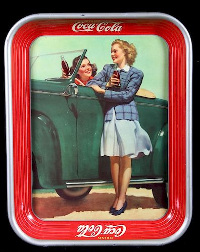 Coca-Cola Roadster Girl Tray circa 1942