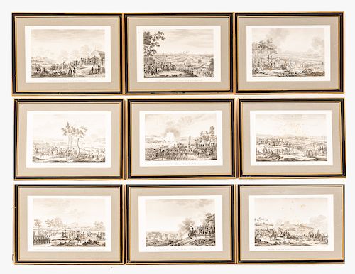Nine Napoleonic War Engravings after Vernet