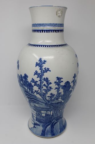 Large Antique Chinese Blue/White Porcelain Vase