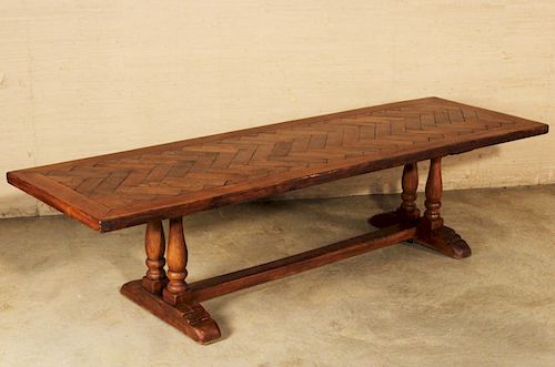 LARGE PEG CONSTRUCTED PROVINCIAL DINING TABLE