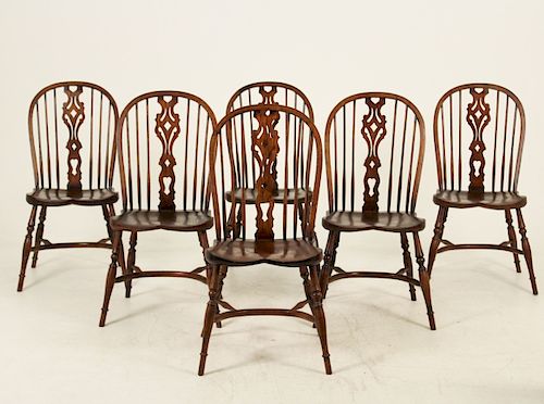 SET OF 6 ENGLISH BENTWOOD WINDSOR CHAIRS