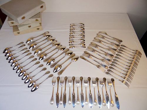 76 PC. SET OF FRENCH CHRISTOLFE FLATWARE
