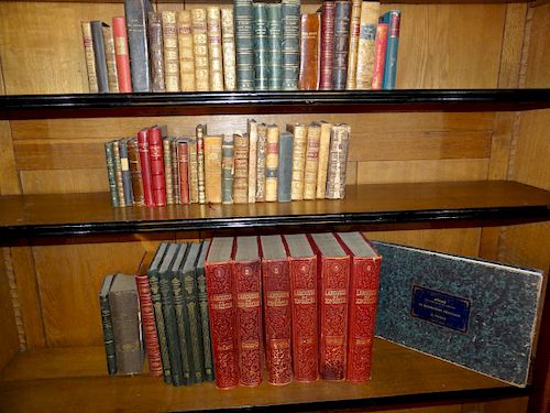 LOT OF 59 LEATHER BOUND BOOKS