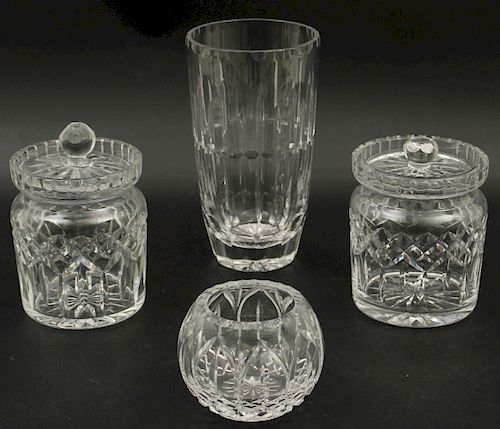 4 PC. MISC. LOT OF PRISM CUT LEADED CRYSTAL