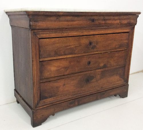 LOUIS PHILIPPE SOLID WALNUT COMMODE