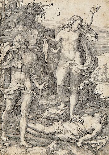 Lucas van Leyden (Dutch, 1494-1533)  Adam and Eve Lamenting the Dead Abel