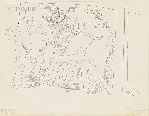 Pablo Picasso (Spanish, 1881-1973)  Taureau et Cheval