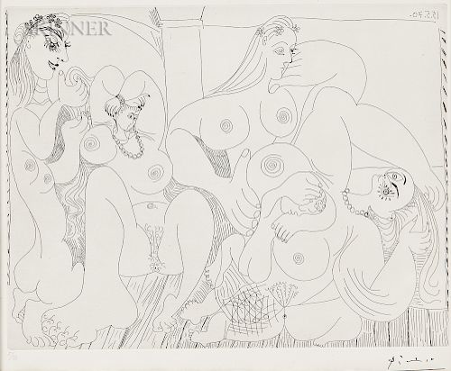 Pablo Picasso (Spanish, 1881-1973)  Autour du Bain Turc, avec un petit intrus