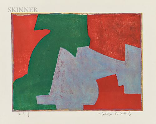 Serge Poliakoff (Russian, 1906-1969)  Composition in Green, Blue, and Red