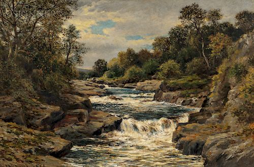 John Blake MacDonald (Scottish, 1829-1901)  River Landscape with Falls