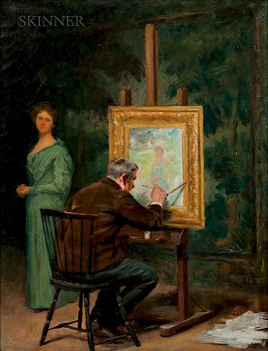 Isaac Henry Caliga (American, 1857-1934)  The Artist at Work