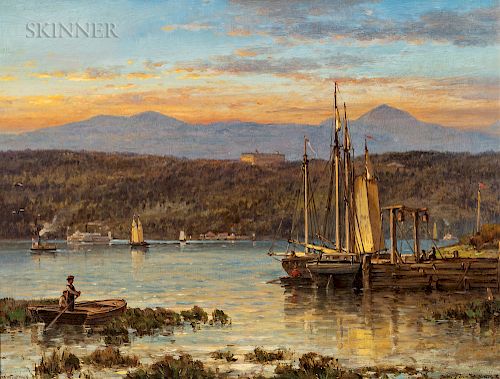 Andrew Melrose (American, 1836-1901)  Catskill Mountains from the Hudson River