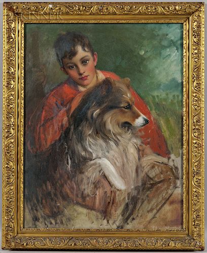 Henry Jones Thaddeus (Irish, 1860-1929)  Freddy Thaddeus with Ra  , the Family Dog