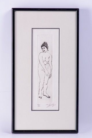 Walter Spitzer Engraving of Standing Nude
