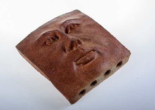 Tosch Studio Art Pottery Face Sculpture, Signed